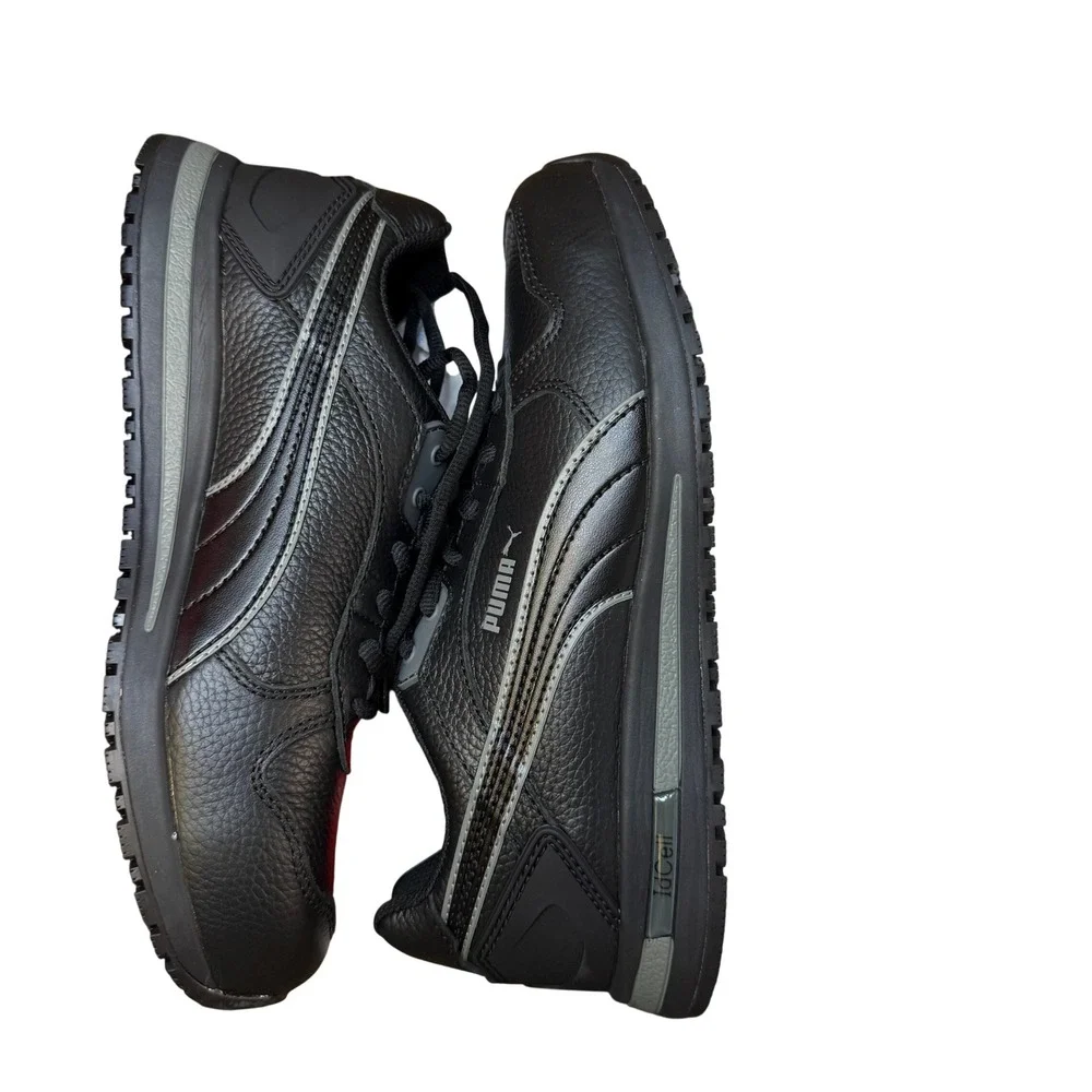 Puma Safety Frontside Black Soft Toe Work Shoes Slip Resistant Size 9 NWT
